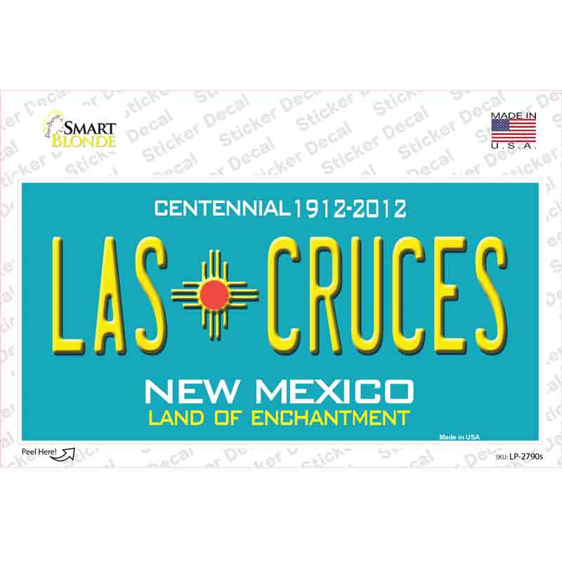 LP-2790s-M Las Cruces   Mexico Teal Novelty Sticker Decal - Medium
