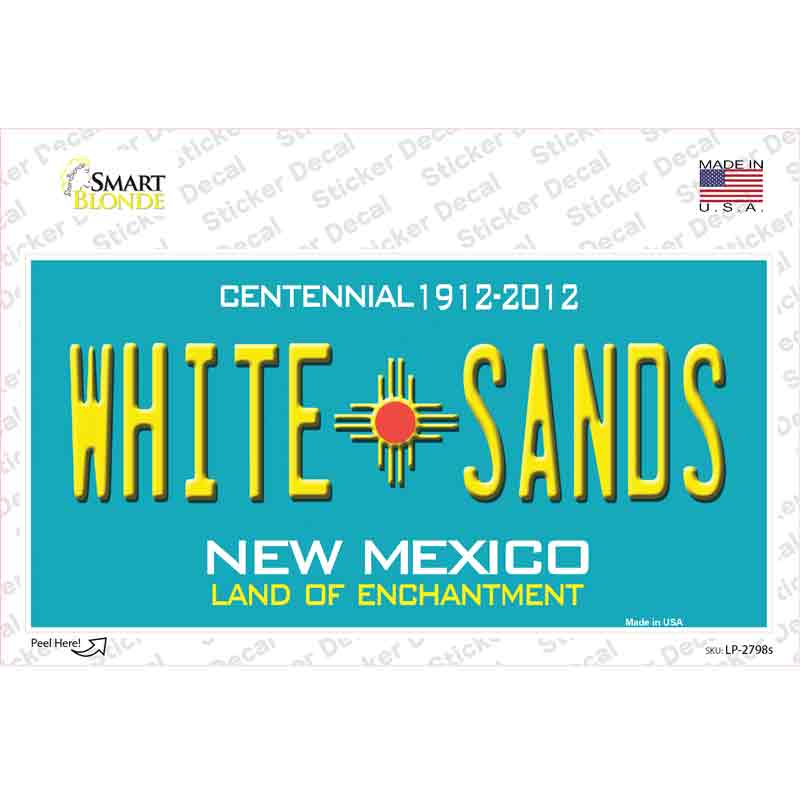 LP-2798s-M White Sands   Mexico Teal Novelty Sticker Decal - Medium