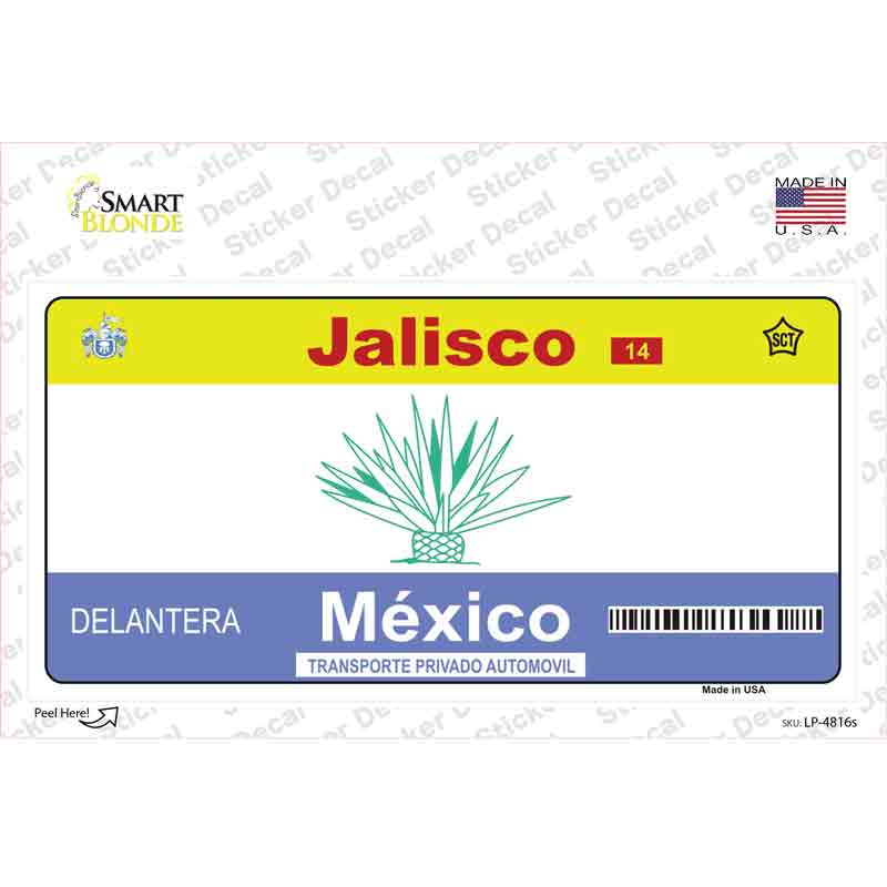 LP-4816s-M Jalisco Mexico Novelty Sticker Decal - Medium