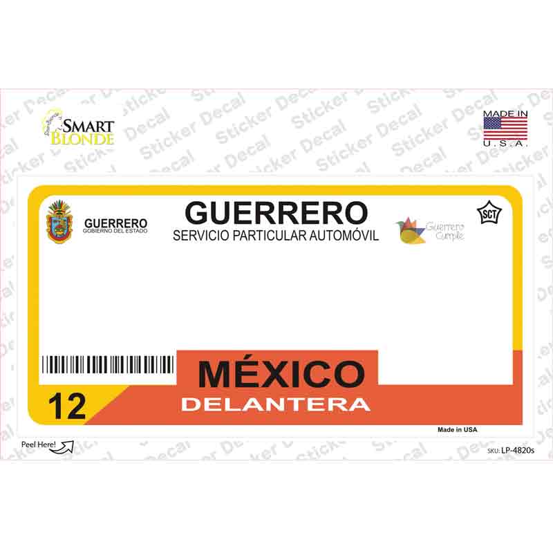 LP-4820s-M Guerrero Mexico Novelty Sticker Decal - Medium