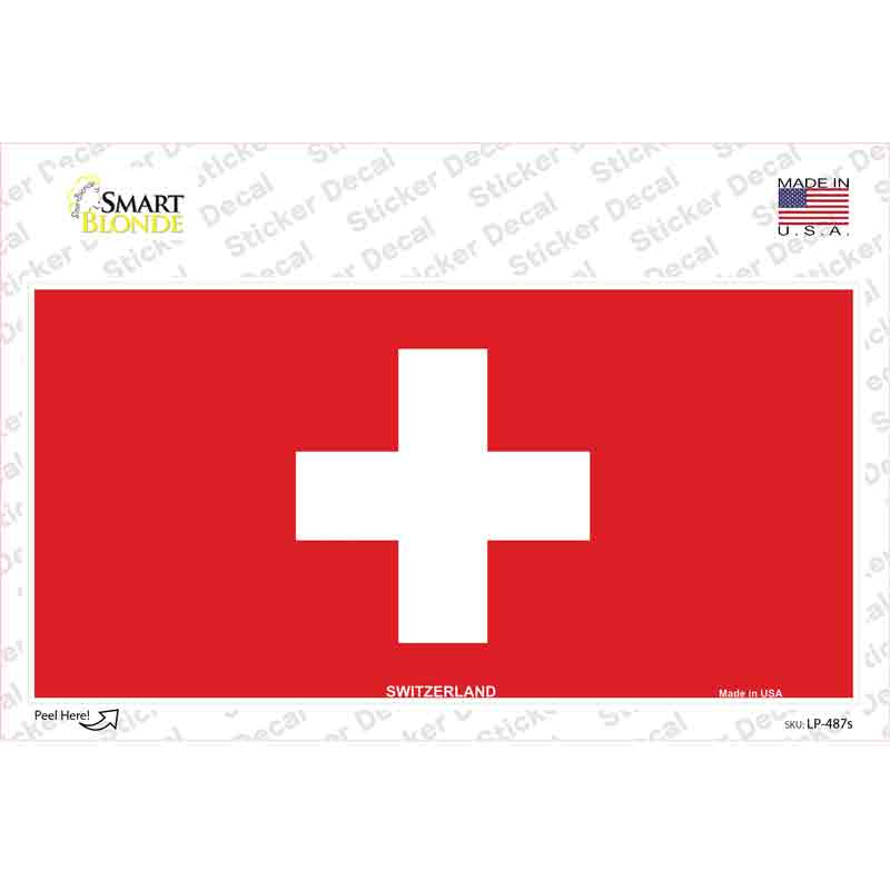 LP-487s-M Switzerland Flag Novelty Sticker Decal - Medium