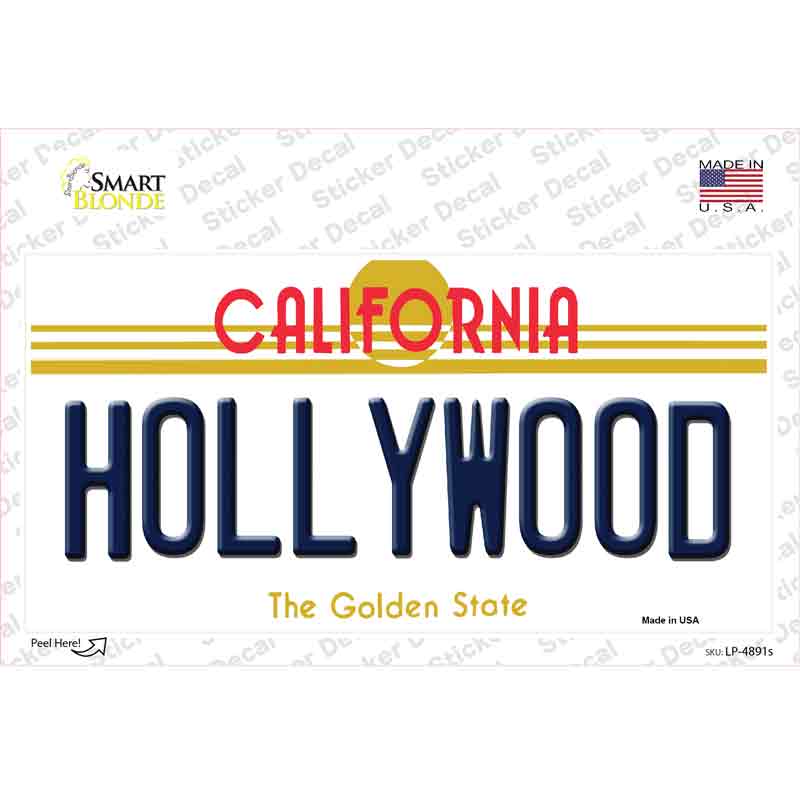 LP-4891s-M Hollywood California Novelty Sticker Decal - Medium