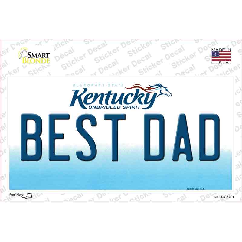 LP-6770s-M Best Dad Kentucky Novelty Sticker Decal - Medium