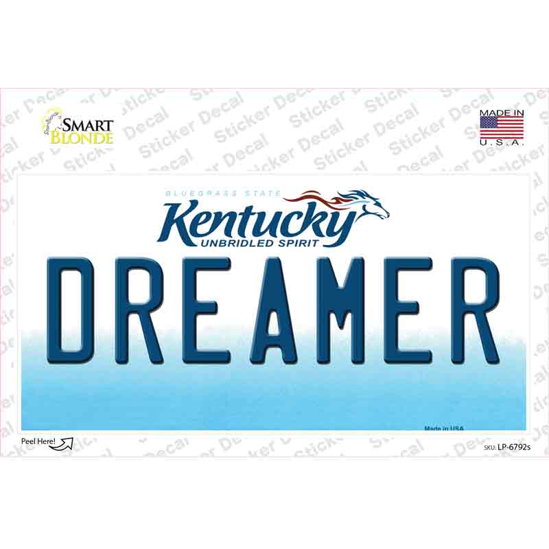 LP-6792s-M Dreamer Kentucky Novelty Sticker Decal - Medium