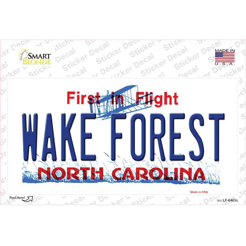 LP-6465s-M Wake Forest North Carolina Novelty Sticker Decal - Medium
