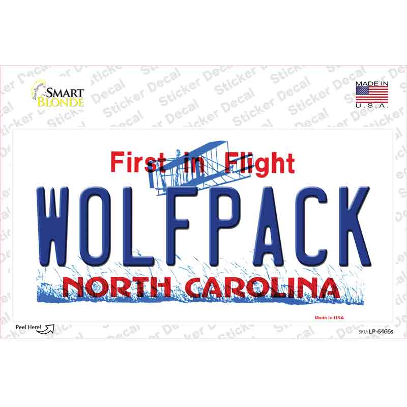 LP-6466s-M Wolfpack North Carolina Novelty Sticker Decal - Medium