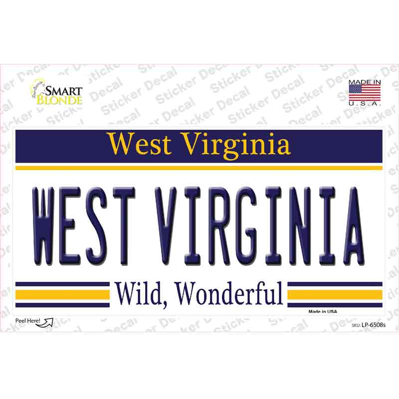 LP-6508s-M West Virginia Novelty Sticker Decal - Medium