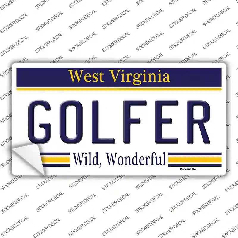 LP-6512s-XL Golfer West Virginia Novelty Sticker Decal - Extra Large