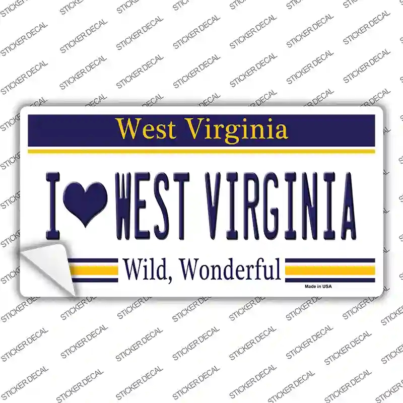 LP-6520s-S I Love West Virginia Novelty Sticker Decal - Small