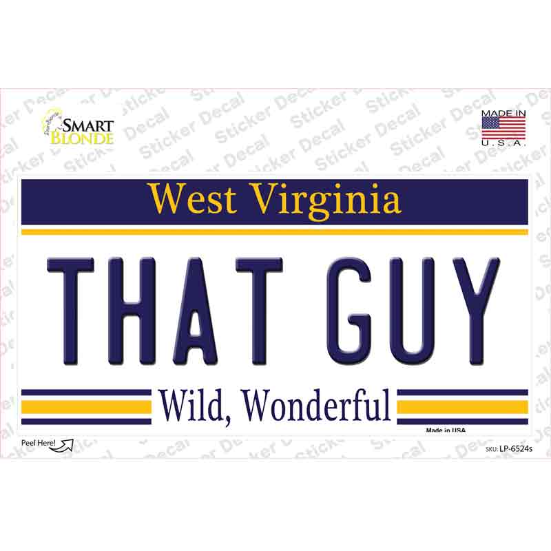 LP-6524s-M That Guy West Virginia Novelty Sticker Decal - Medium