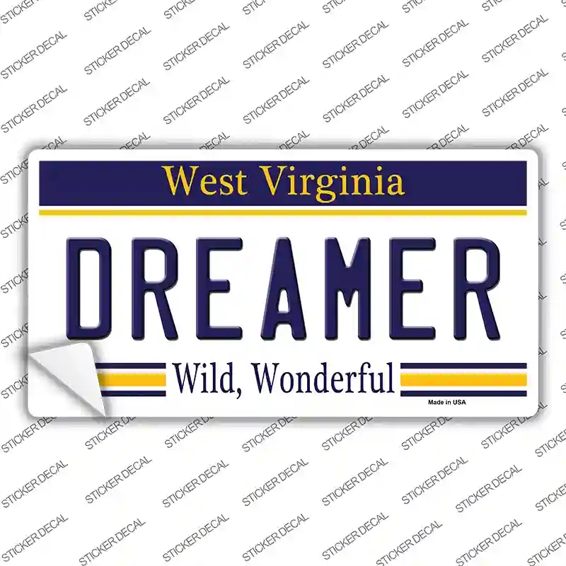 LP-6527s-L Dreamer West Virginia Novelty Sticker Decal - Large