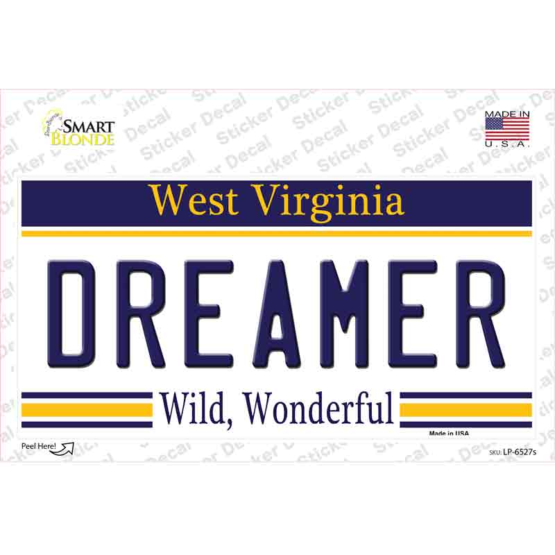 LP-6527s-M Dreamer West Virginia Novelty Sticker Decal - Medium
