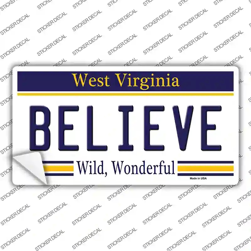 LP-6528s-L Believe West Virginia Novelty Sticker Decal - Large