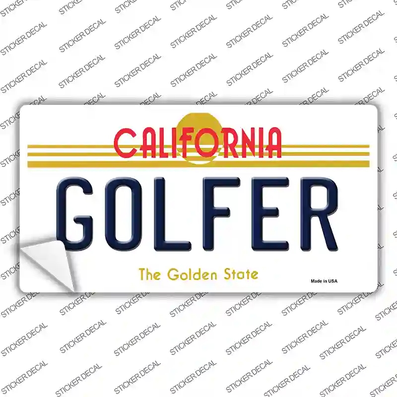 LP-6836s-XL Golfer California Novelty Sticker Decal - Extra Large