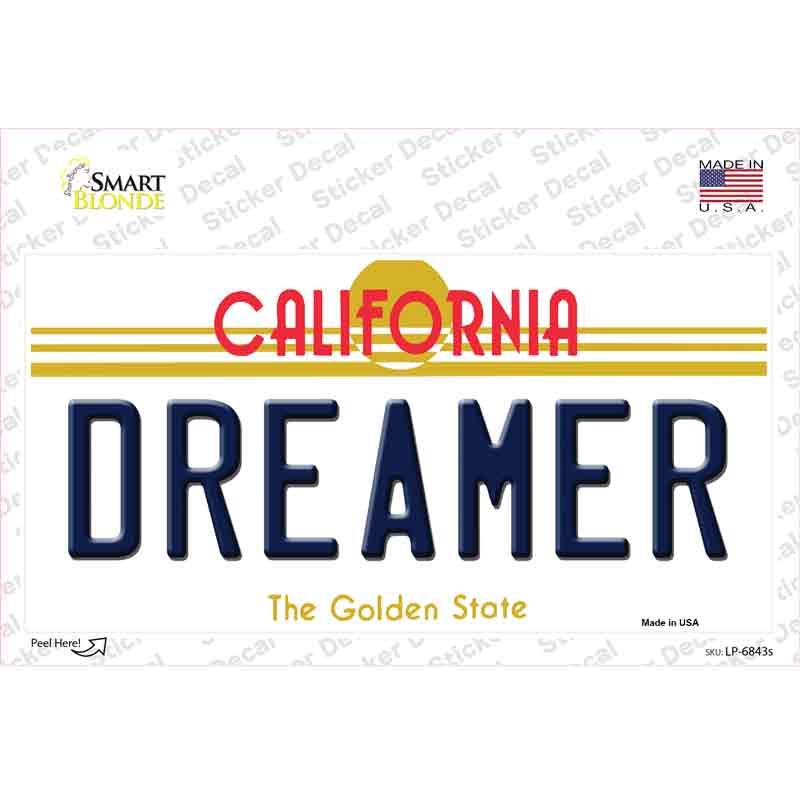 LP-6843s-M Dreamer California Novelty Sticker Decal - Medium