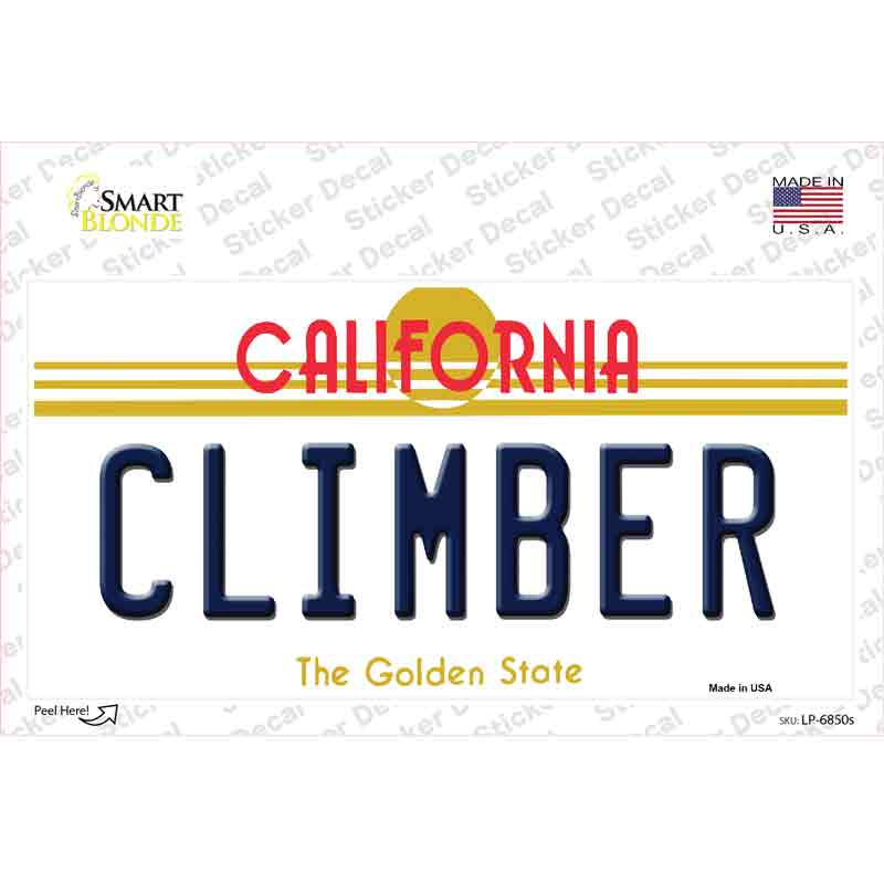 LP-6850s-M Climber California Novelty Sticker Decal - Medium