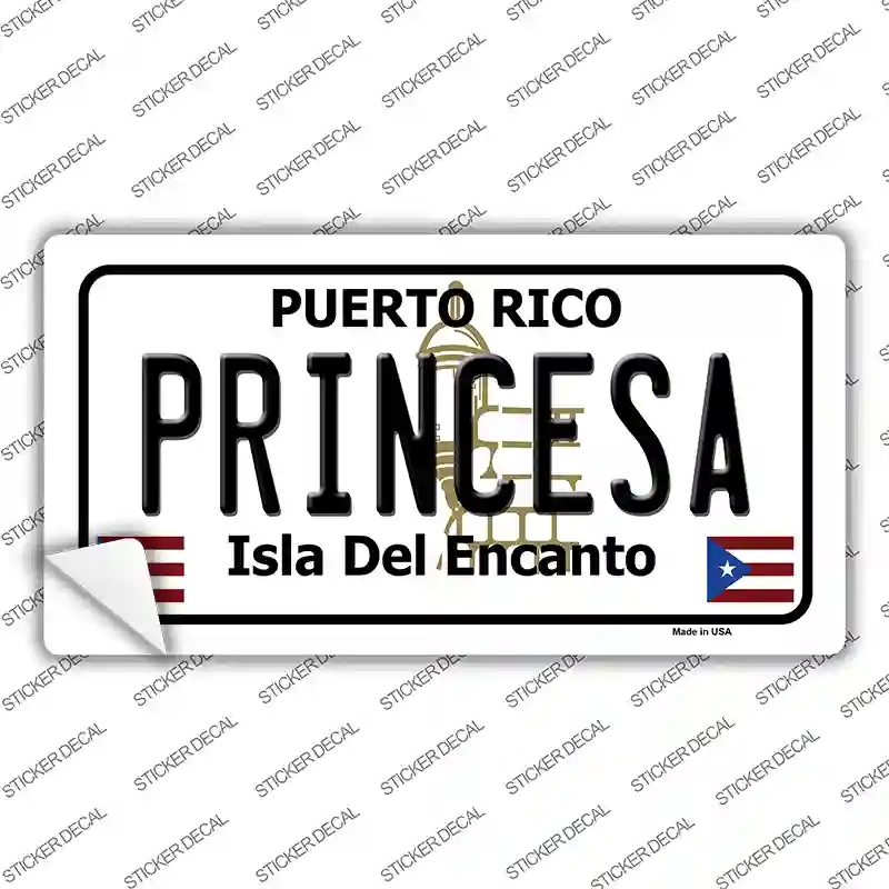LP-6860s-L Princesa Puerto Rico Novelty Sticker Decal - Large