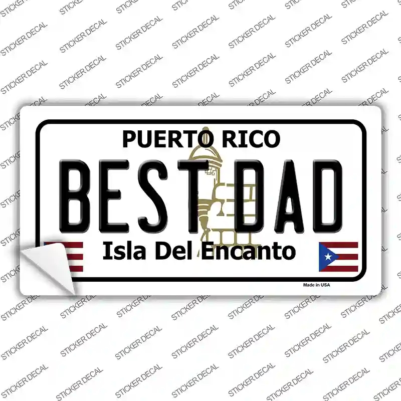 LP-6862s-S Best Dad Puerto Rico Novelty Sticker Decal - Small