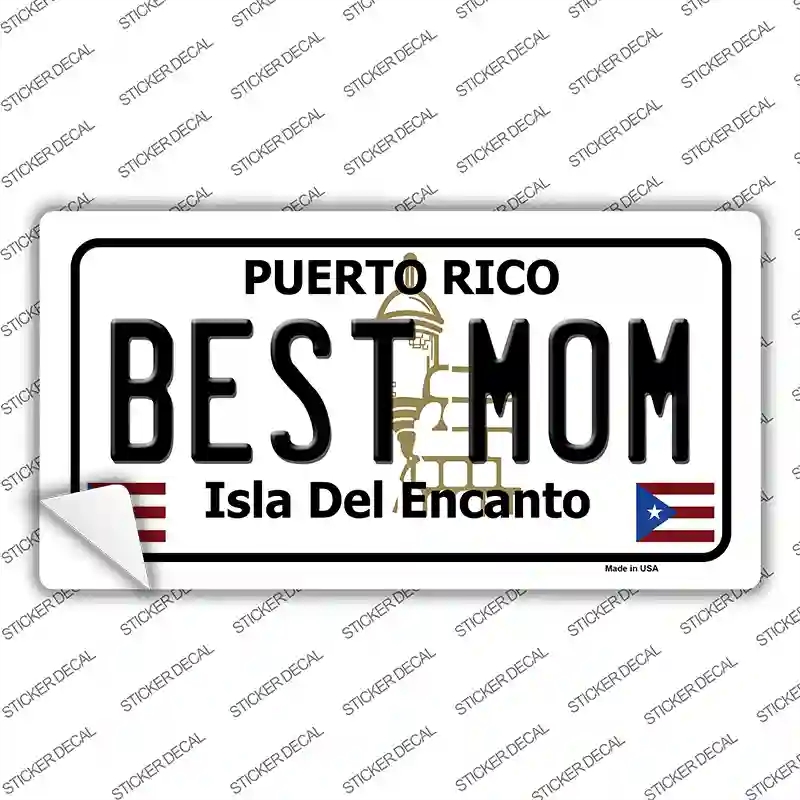 LP-6863s-S Best Mom Puerto Rico Novelty Sticker Decal - Small