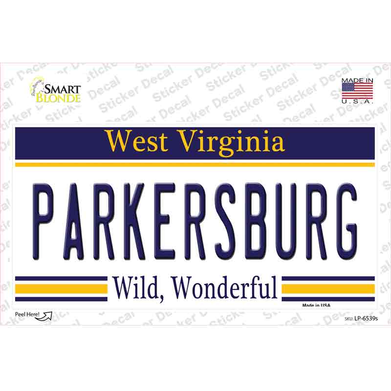 LP-6539s-M Parkersburg West Virginia Novelty Sticker Decal - Medium