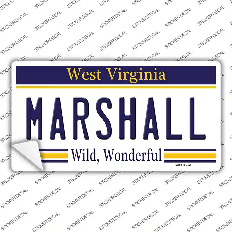 LP-6543s-XL Marshall West Virginia Novelty Sticker Decal - Extra Large