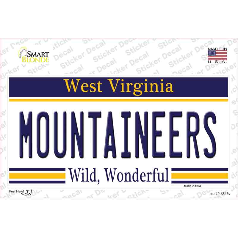 LP-6545s-M Mountaineers West Virginia Novelty Sticker Decal - Medium
