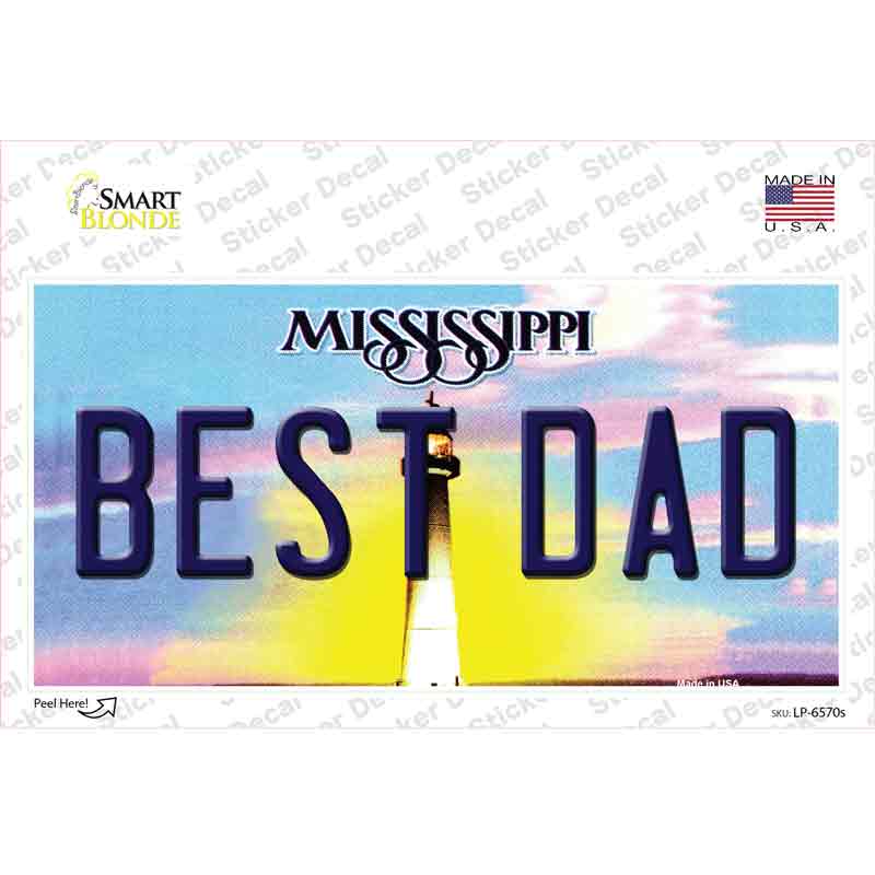 LP-6570s-M Best Dad Mississippi Novelty Sticker Decal - Medium