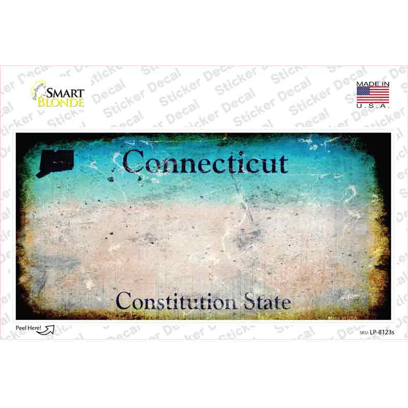 LP-8123s-M Connecticut State Rusty Novelty Sticker Decal - Medium