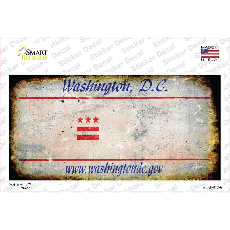LP-8124s-M Washington State Rusty Novelty Sticker Decal - Medium