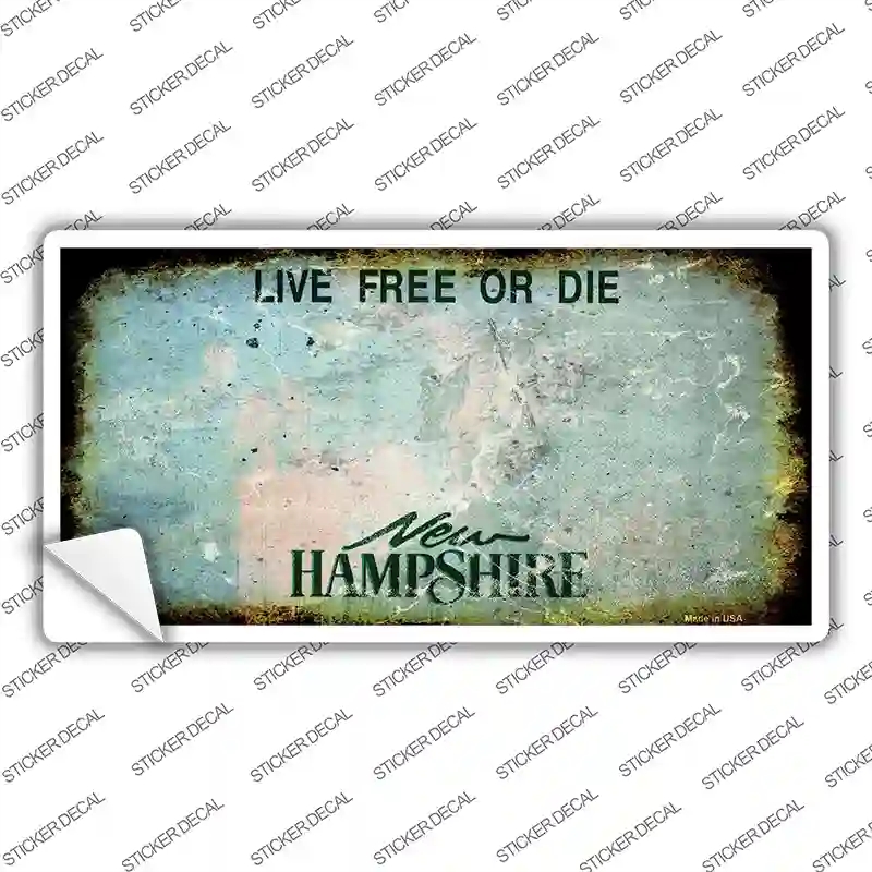 LP-8146s-S   Hampshire State Rusty Novelty Sticker Decal - Small