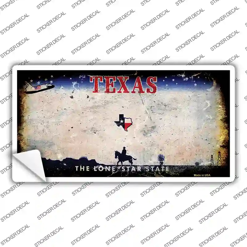 LP-8160s-L Texas State Rusty Novelty Sticker Decal - Large