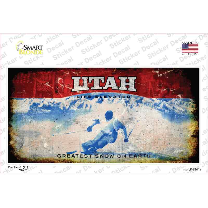 LP-8161s-M Utah State Rusty Novelty Sticker Decal - Medium