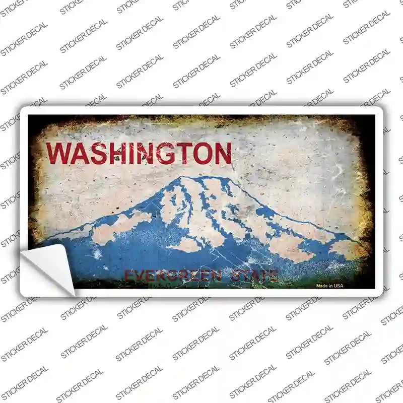 LP-8164s-L Washington State Rusty Background Novelty Sticker Decal - Large