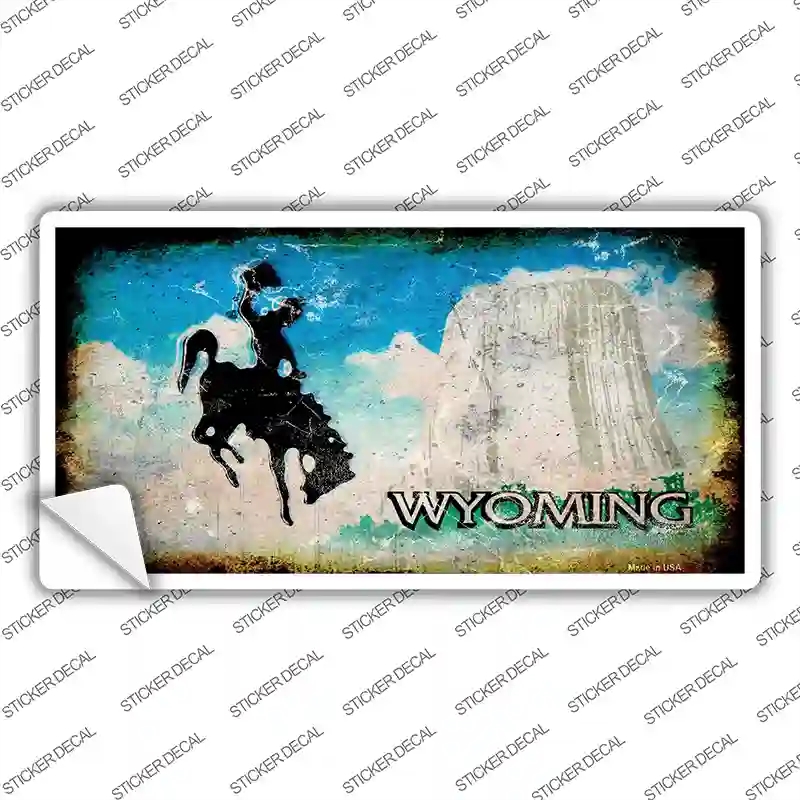 LP-8167s-L Wyoming State Rusty Novelty Sticker Decal - Large