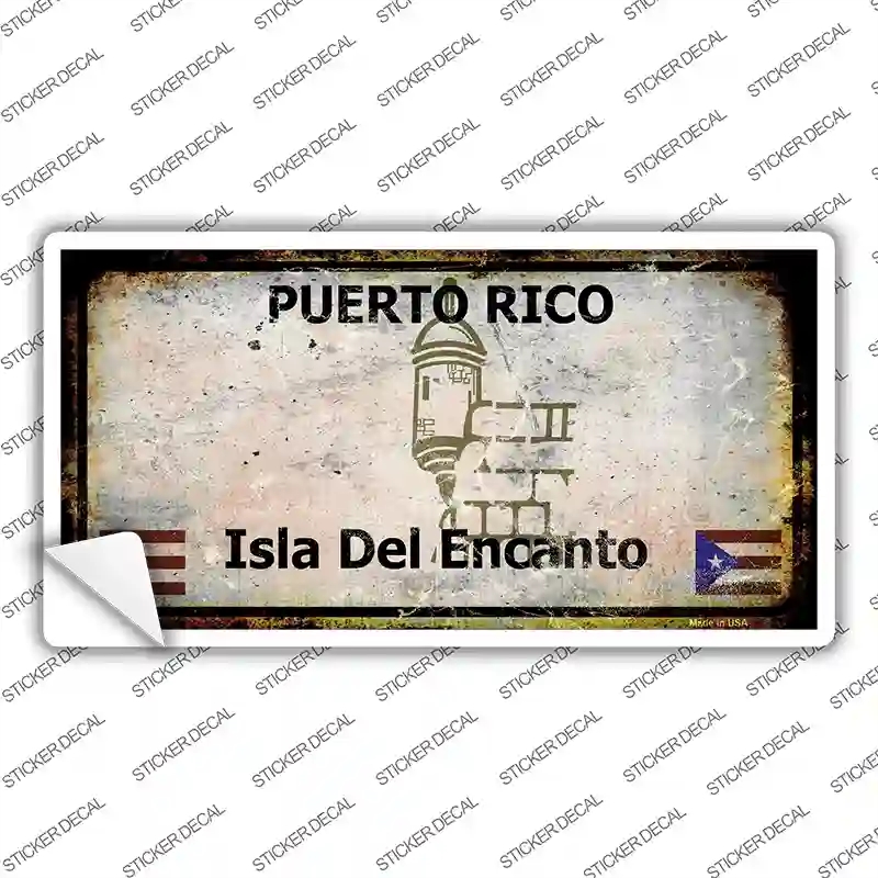 LP-8184s-S Puerto Rico Rusty Novelty Sticker Decal - Small