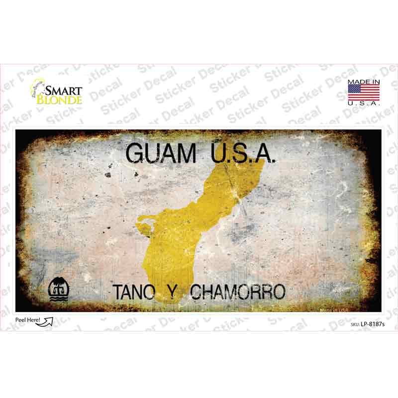 LP-8187s-M Guam Rusty Novelty Sticker Decal - Medium