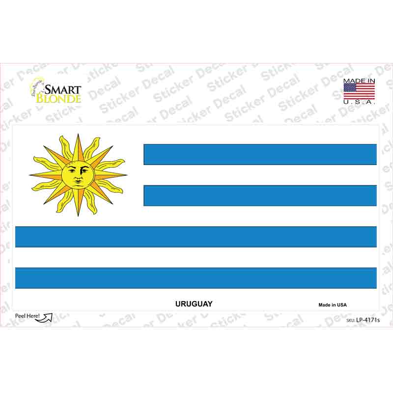 LP-4171s-M Uruguay Flag Novelty Sticker Decal - Medium