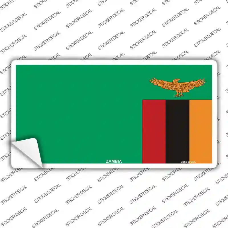 LP-4179s-S Zambia Flag Novelty Sticker Decal - Small
