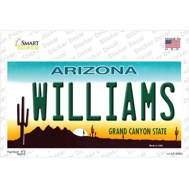 LP-4185s-M Williams Arizona Novelty Sticker Decal - Medium