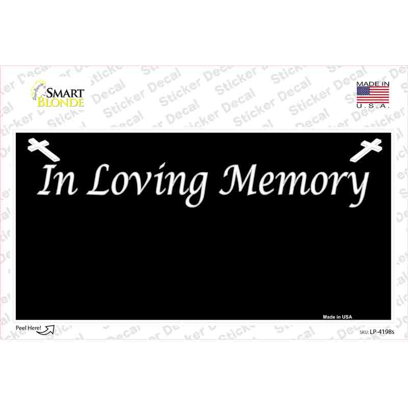 LP-4198s-M In Loving Memory Black Novelty Sticker Decal - Medium