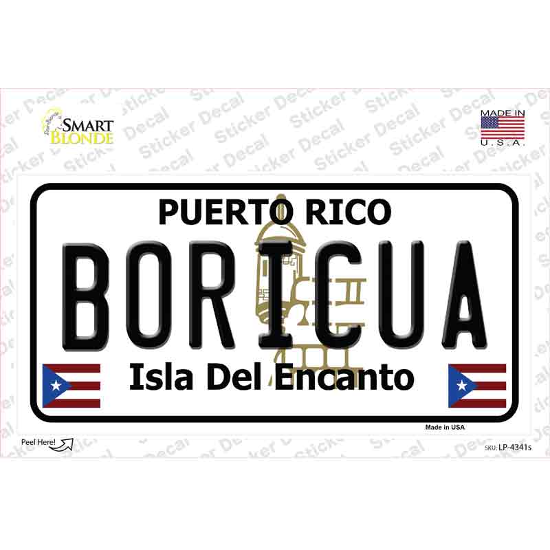 LP-4341s-M Boricua Puerto Rico Novelty Sticker Decal - Medium