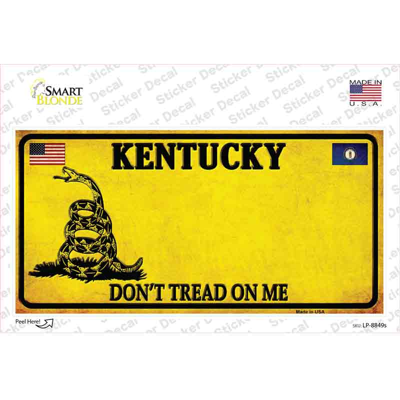 LP-8849s-M Kentucky Do Not Tread on Me Novelty Sticker Decal - Medium