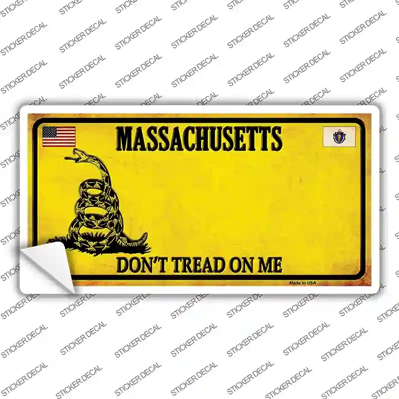 LP-8853s-L Massachusetts Do Not Tread on Me Novelty Sticker Decal - Large