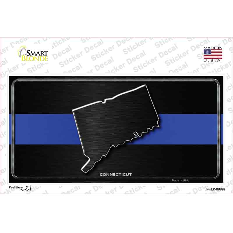 LP-8889s-M Connecticut Thin Blue Line Novelty Sticker Decal - Medium