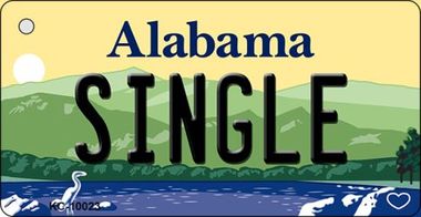 KC-10023 Single Alabama Background, Key Chain Metal Novelty