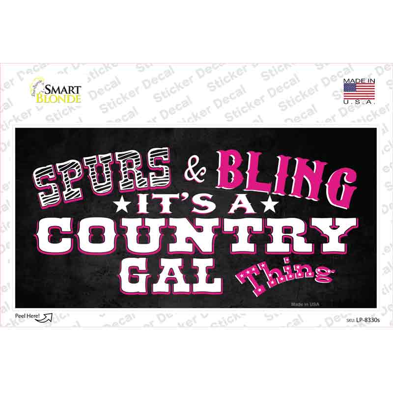 LP-8330s-M Spurs & Bling Novelty Sticker Decal - Medium