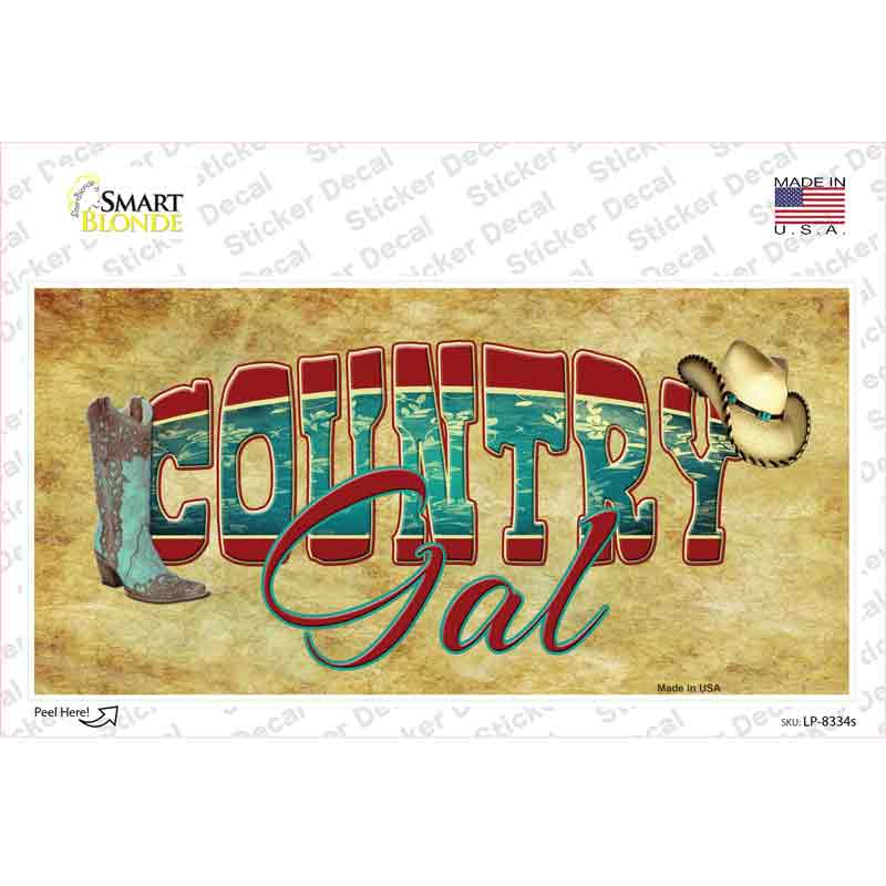 LP-8334s-M Country Gal Novelty Sticker Decal - Medium