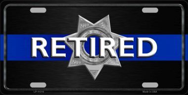 KC-11314 Thin Blue Line Retired Police Novelty, Key Chain
