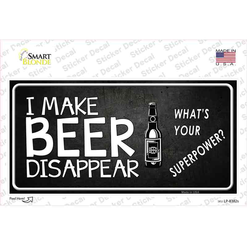 LP-8382s-M I Make Beer Disappear Novelty Sticker Decal - Medium