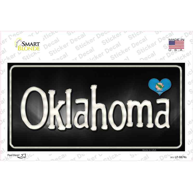 LP-9474s-M Oklahoma Flag Script Novelty Sticker Decal - Medium